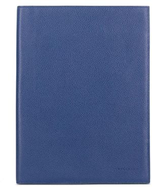 Longchamp Le Foulonné Leather Notepad Cover - Blue