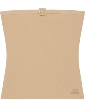 Courreges Buckle Knit Bustier Top - Natural