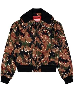 Walter Van Beirendonck Camouflage Zip Bomber Jacket - Black