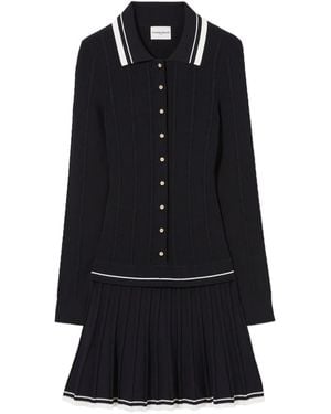 Claudie Pierlot Kabelgebreide Geplooide Jurk - Zwart