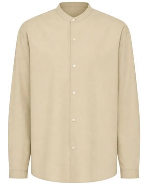 Officine Generale Jahlan Band-Collar Long-Sleeve Shirt - Natural