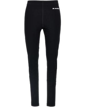 Jil Sander Fitted Leggings With Distinctive Waistband Print - Blue