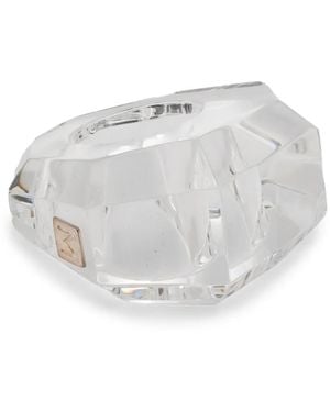 Monies Facettierter Ring Mit Logo-Schild - Weiß