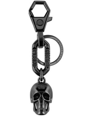 Philipp Plein Skull-Charm Keychain - White