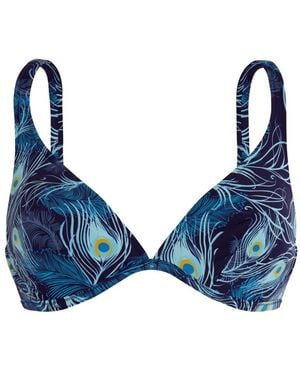 Vilebrequin Peacock-Print Bikini Top - Blue