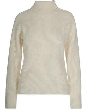P.A.R.O.S.H. Gerippter Rollkragenpullover - Weiß