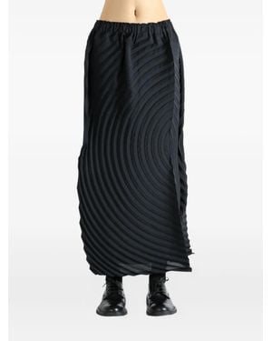 Issey Miyake Paper Bag Pleats Circular Midi Skirt - ブラック