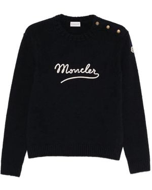 Moncler Jersey Con Cuello Redondo - Negro