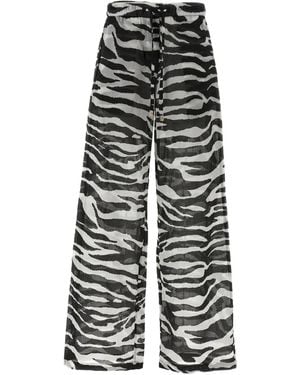 The Attico Zebra-print elastic-waist trousers - Gris