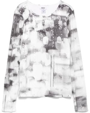DKNY Sequinned T-Shirt - Grey