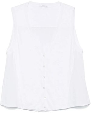 Transit Ribbed-Knit Detail Vest - White