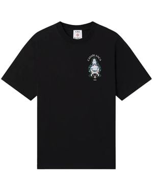 CASABLANCA Hotel Emblem Graphic-Print T-Shirt - Black