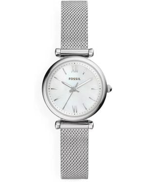Fossil Carlie Mesh 29Mm Watch - White