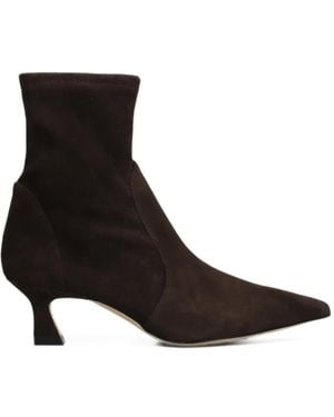 Stuart Weitzman Pointed-Toe Ankle Boots - Black