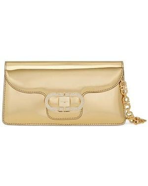 Ferragamo Pochette À Ornements En Cristal - Neutre