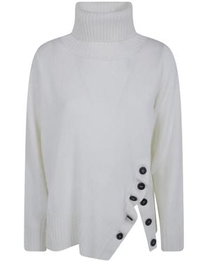 Pierantoniogaspari Button-Detail Roll-Neck Jumper - Grey