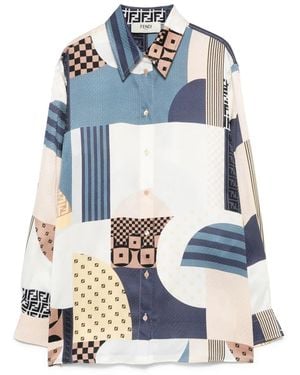 Fendi Patterned Shirt - Blue