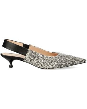 Agl Attilio Giusti Leombruni 45Mm Slingback Textured Court Shoes - White