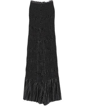 SIMONA CORSELLINI Pleated Polka-Dot Pants - Black