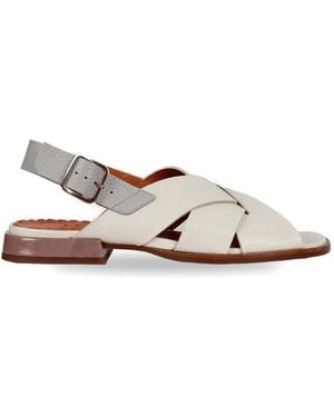 Chie Mihara Watata Buckled Woven Ballet Flats - White