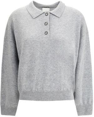 Allude Poloshirt mit Knopfverschluss - Grau