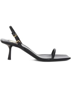 Saint Laurent 55Mm Jaspe Sandals - Black