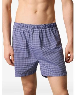 Brooks Brothers Tattersall-Pattern Cotton Boxers - Blue