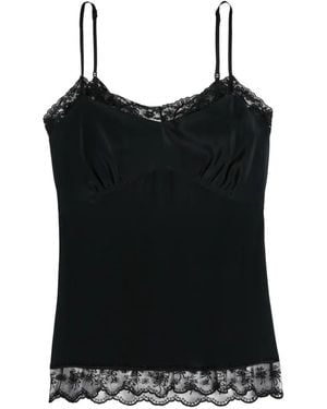 Simone Rocha Top De Tirantes Con Ribete De Encaje - Negro