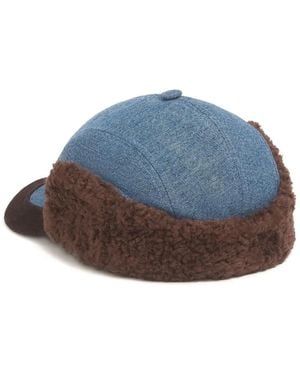 Marni Denim Ear-Flap Baseball Cap - Blue