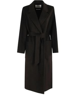 IVY & OAK Wool Belted Trench Coat - Black