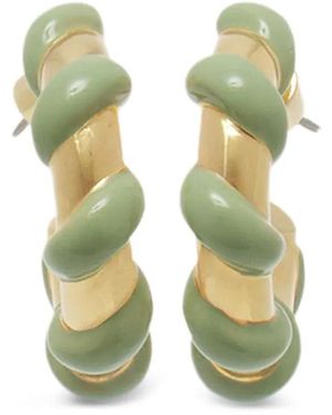 Lanvin Pendientes de aro con diseño retorcido - Verde