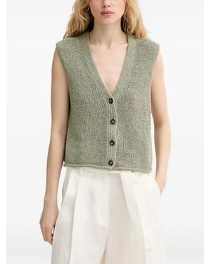 Marc O' Polo Button-Up Knitted Vest - Green