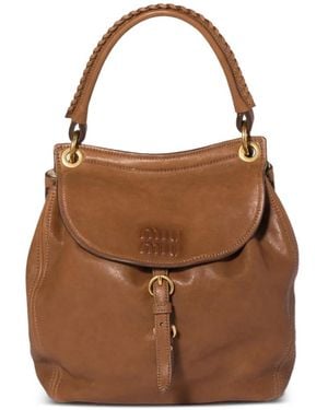 Miu Miu Rendez-Vous Nappa-Leather Backpack - Brown