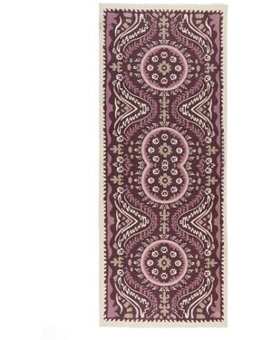 Marc O' Polo All-Over-Print Frayed-Edge Scarf - Purple