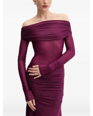 Aniye By Xena Off-The-Shoulder Ruched Maxi Dress - Purple