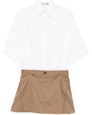 THE M.. Chest-Pocket Mini Dress - White