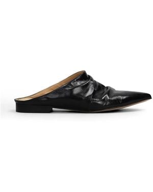 Alchimia Ruched Pointed-Toe Mules - Black
