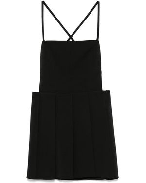 Low Classic Pleated Mini Dress - Black