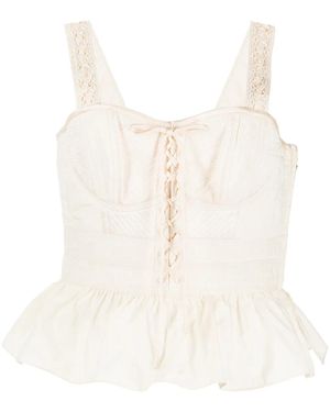 Ulla Johnson Peplum-Hem Cotton Blouse - White