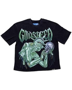 Godspeed Freedoms Protocols Graphic-Print T-Shirt - Blue