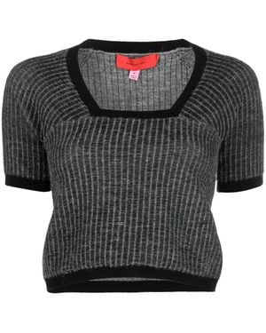 Eckhaus Latta Cropped T-Shirt - Zwart
