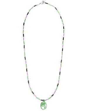 Palm Angels Palm Motif Beads Necklace - White