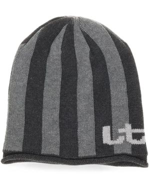 LITT' Striped Knit Cotton Beanie - Grey