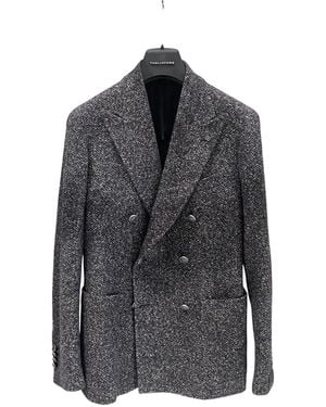 Tagliatore Double-Breasted Tweed Blazer - Grey