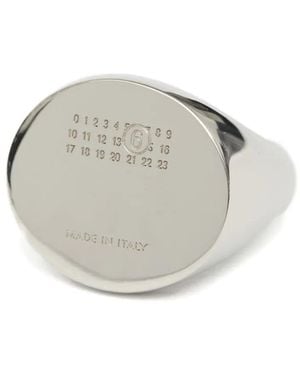 MM6 by Maison Martin Margiela Minimal Logo 4Mm Ring - Grey