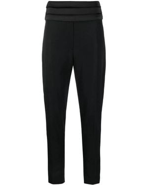 Balmain Tapered Wool Trousers - Black
