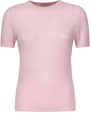 Miu Miu Top Con Intarsio - Rosa