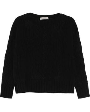 D.exterior Cable-Knit Sweater - Black
