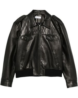 Ernest W. Baker Swarovski Crystal-Embellished Quilted Leather Jacket - Black