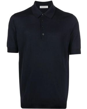 GOES BOTANICAL Merino-Wool Polo Shirt - Blue
